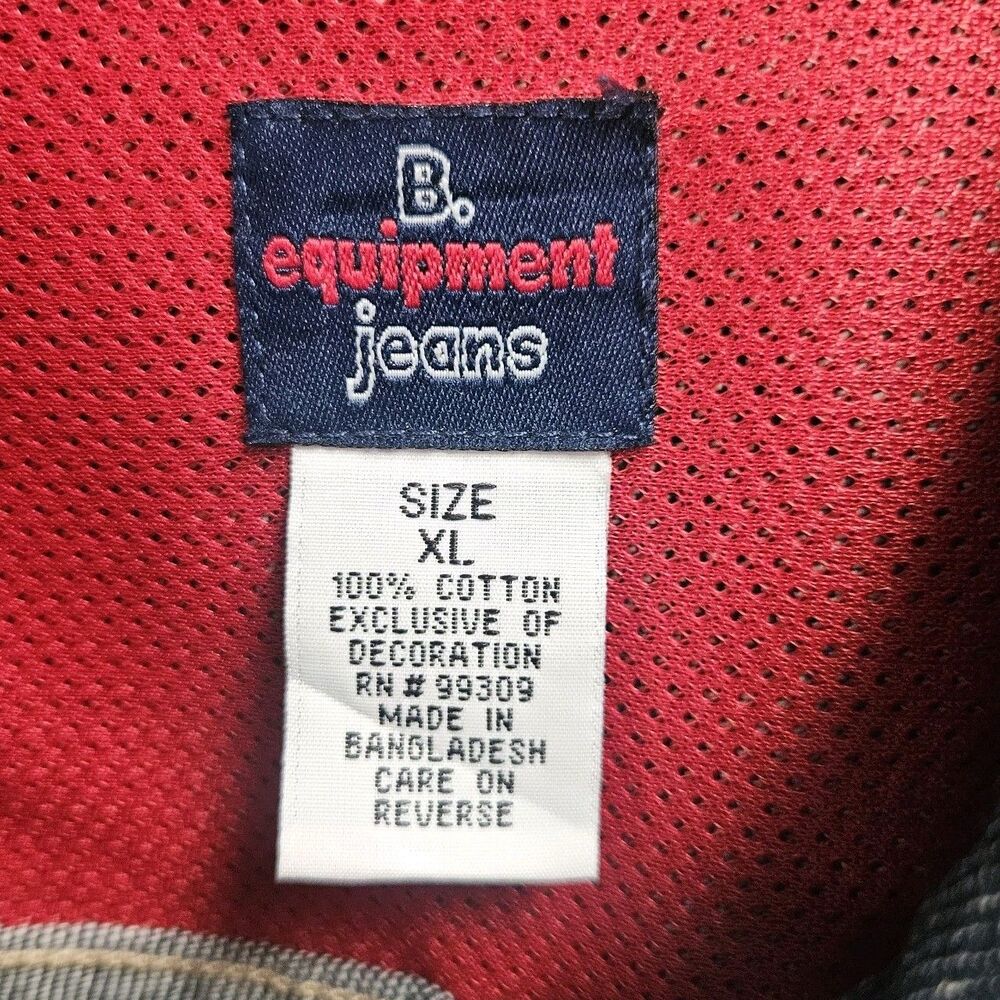 BUM Equiptnent Jeans Denim Vest Blue Size XL Vintage 90s - Picture 6 of 8